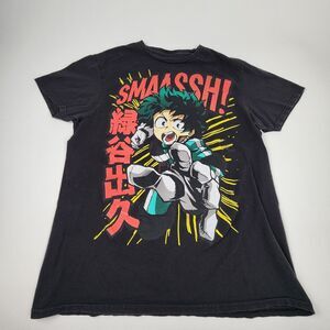 My Hero Academia Deku Smash Anime Graphic T Shirt Black Small Funimation